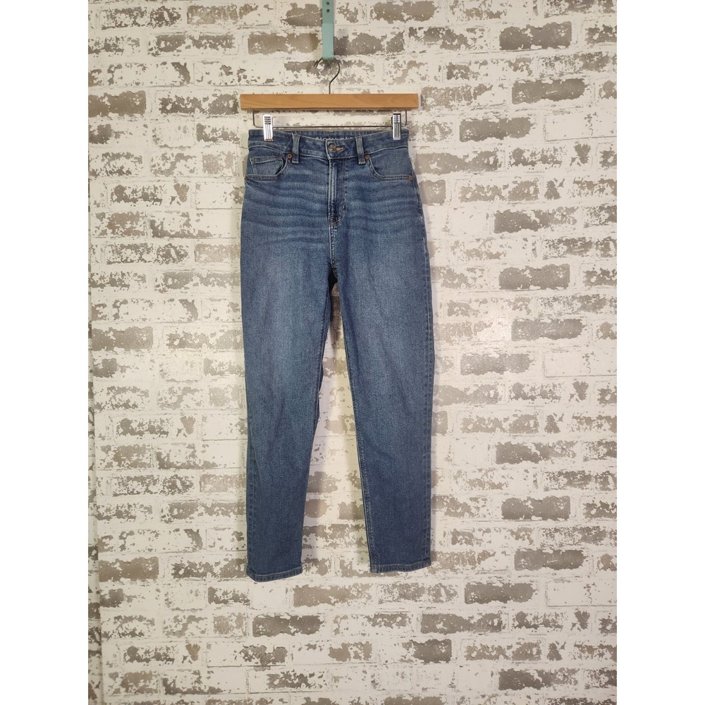 American Eagle Jeans Womens 00 Short High Rise Relaxed Mom Medium Wash Denim